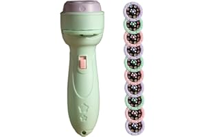 Kids Story Projector Flashlight, 80 Pattern Slides & 10 Projection Cards Toddler Flashlight for Story Bedtime Birthday (Green