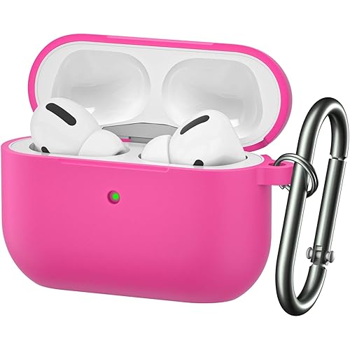 BRG for Airpods Pro Case,Soft Silicone Skin Cover Shock-Absorbing Protective Case with Keychain for Apple Airpods Pro [Front LED Visible]