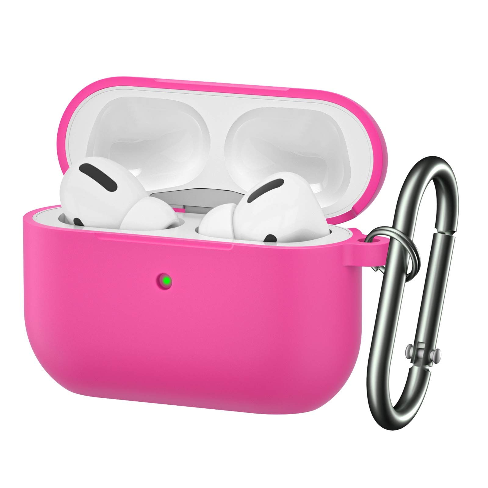BRG for Airpods Pro Case,Soft Silicone Skin Cover Shock-Absorbing Protective Case with Keychain for Apple Airpods Pro [Front LED Visible]