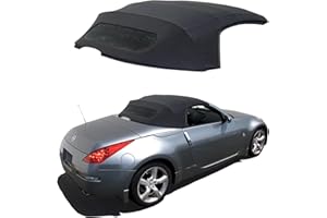 SIERRA AUTO TOPS & SEATS Sierra Auto Tops Replacement Convertible Soft Top with Heated Glass Window, fits Nissan 350Z models 2004-2009, Premium Grade - Stayfast Cloth, Black