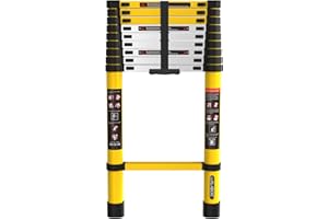 LUISLADDERS Telescoping Ladder, 12.5ft Aluminum Extension Folding Telescopic Ladder Lightweight 330lbs Max Capacity, Multi Purpose RV Ladder for Outdoor Work