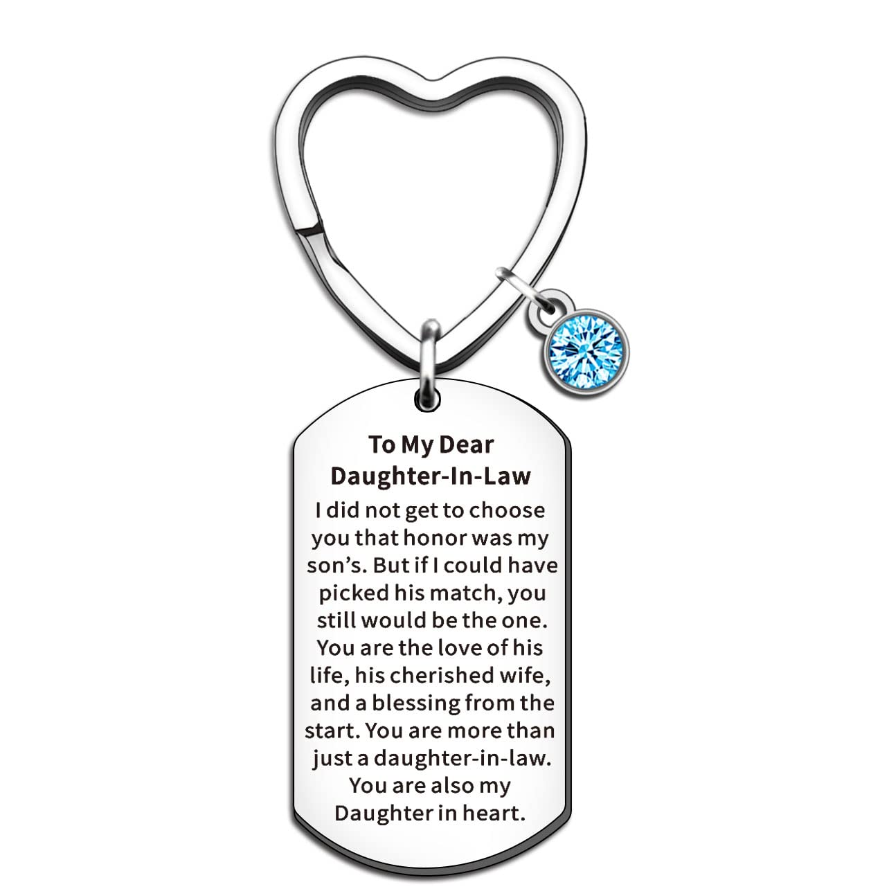 WTOPP Daughter-in-Law Gift from Mother in Law You are Also My Daughter-in-Heart Wedding Keyring Gifts for Bride Keychain Appreciation Gift Bride Gifts Bridal Shower Gift