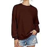 ZENUTA Sweatshirt for Women Long Sleeve Crewneck Womens Sweatshirt Pullover Long Sweatshirts for Women Tunic Top Loose Fit Burgundy