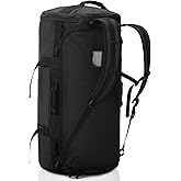 Haimont Large Duffle Backpack Bag for Men, Long Travel Duffel with Backpack Straps, Heavy Duty Back Packs with Shoes Compartment, Water-resistant, 90L, Black