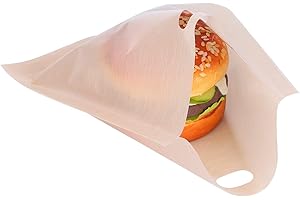 CYRANK 5Pcs Non-Stick Reusable Toaster Bags, Grilled Cheese Toaster Bags Microwave Oven Toast Pouch Sandwich Bags for Chicken, Nuggets, Panini and Garlic Toasts(16x18cm)