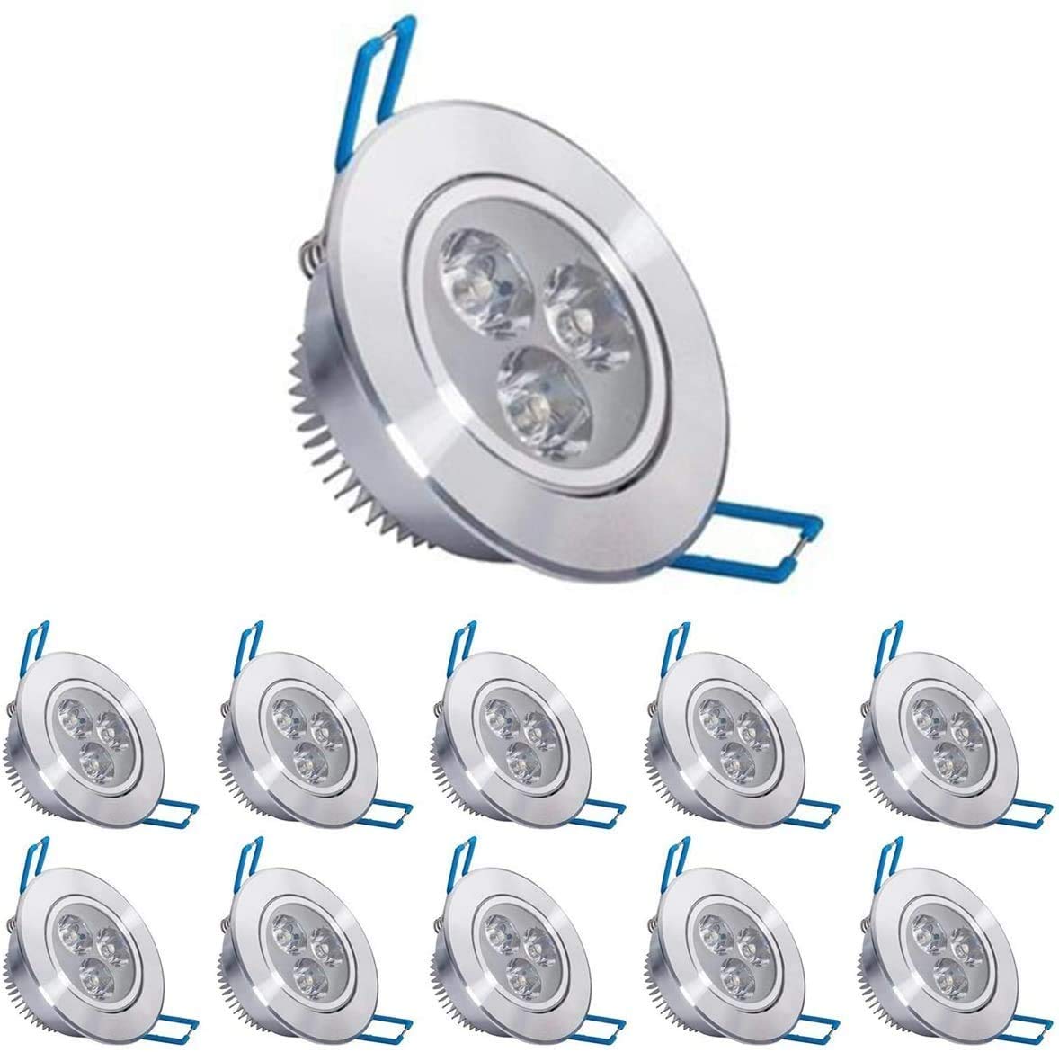POCKETMAN 220V 4W LED Recessed Ceiling Light Downlights Spotlight,Warm White,360-400 Lumen(Equivalent 40W) 10 Pack