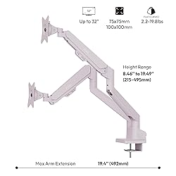 Pixio PS1D Wave Pink Dual Monitor Arm Stand Desk