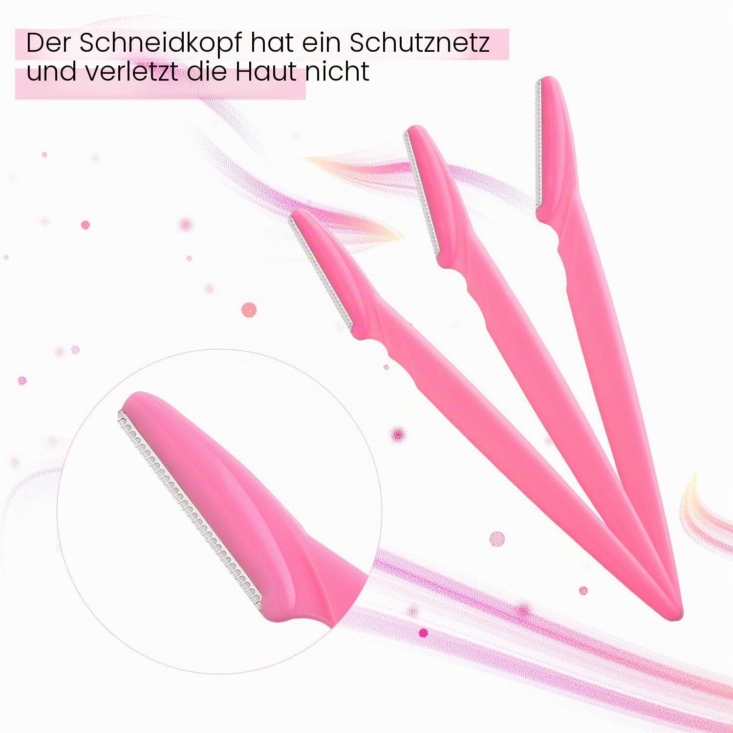 FEPITO 20 Stücke Damen Gesicht Rasierer Augenbraue Rasierer Former Rasierapparat für Damen und Männer Mehrzweck Peeling Gesicht Rasiermesser (20pcs) 3