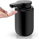 Automatic Foaming Soap Dispenser, Rechargeable Touchless Foam Hand Soap Dispenser for Bathroom, Soap Pump for Kitchen, Water-Resistant, Xmas Gift 10oz, Black
