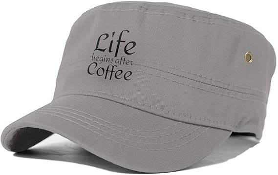 Amazon Co Jp キャップ レディース メンズ おしゃれ キャップ野球帽メンズフラットシルクハット洗った屋外キャップシンプル 軽量 小顔効果 日常 旅行 Life Begins After Coffee Gray 服 ファッション小物