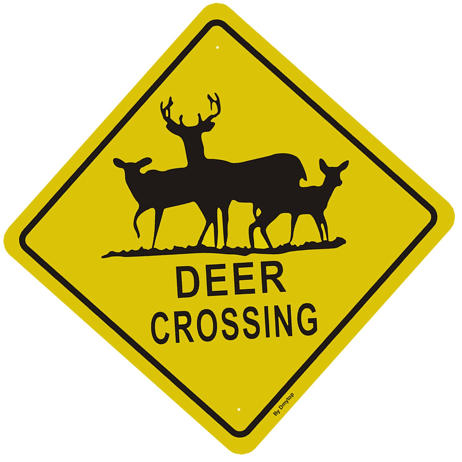 Photo 1 of "Deer Xing" Crossing Sign, Animal Deer Crossing Aluminum Reflective Metal Sign, 12 x 12 Inches Rust Free Aluminum, Weather Fade Resistant Easy Mounting Outdoor Indoor Use