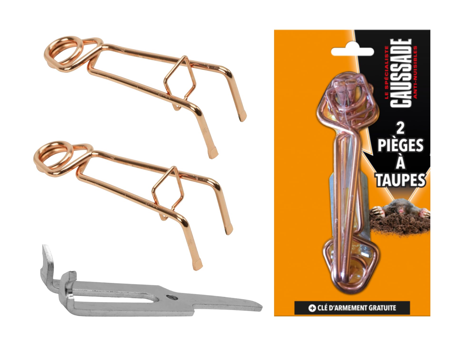 Mole Traps - Set of 2 Traps, 2 Bungees and Arming Key