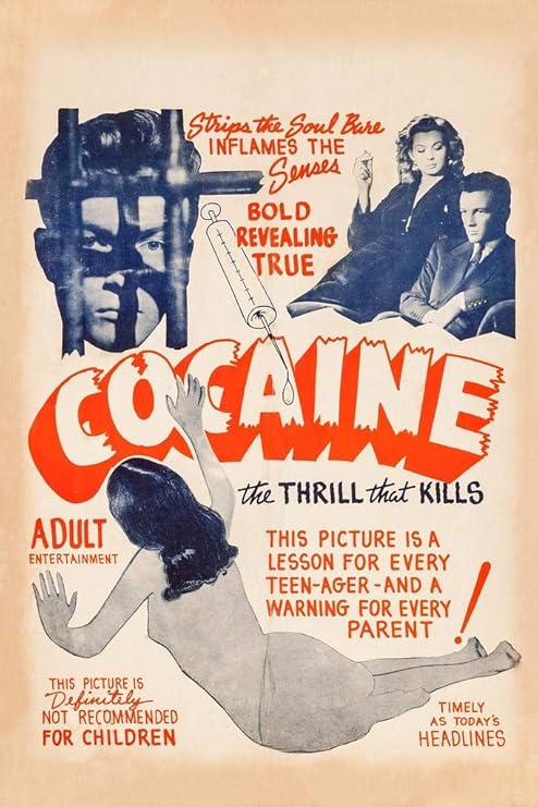Amazon Com Cocaine The Thrill That Kills Anti Drug Propaganda Movie Fiends Retro Vintage Style Classic Cool Wall Decor Art Print Poster 24x36 Posters Prints