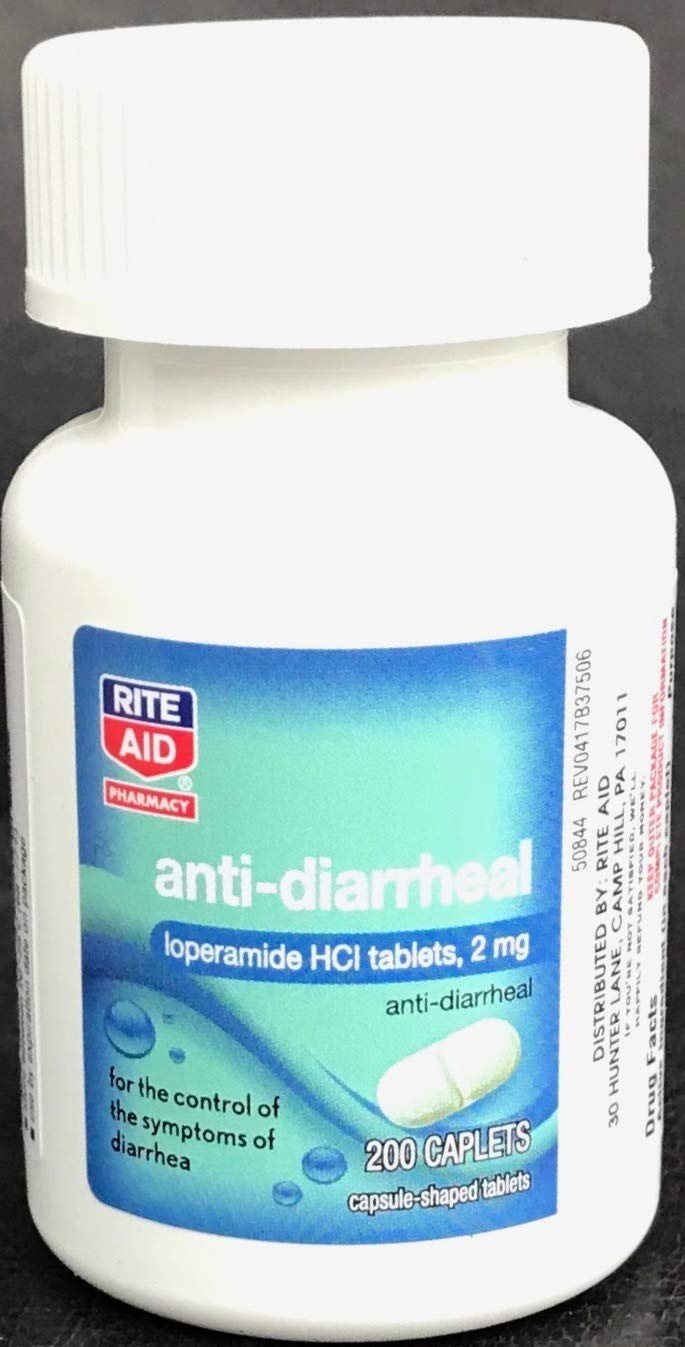 Rite Aid Anti Diarrhea Medicine, Loperamide Hydrochloride, 2 mg Caplets