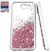 NiuBox Glitter Liquid Clear TPU Phone Case with Screen Protector Compatible for Galaxy J3 2017,J3 Emerge,J3 Eclipse,J3 Prime,J3 Luna Pro,J3 Mission,Amp Prime,Express Prime 2,Sol 2 (Rose Gold)