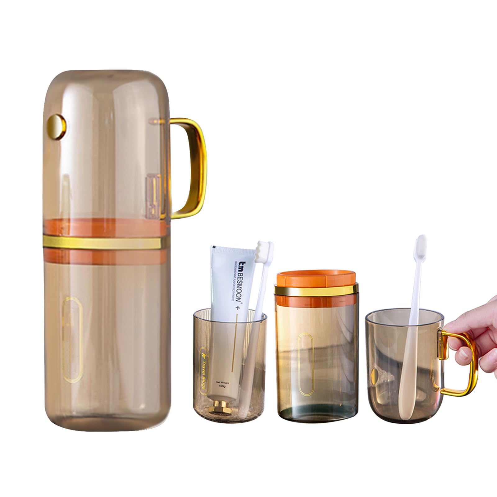 YanHLQJY Toothbrush case Toothbrush Travel Case,Portable Toothbrush Toothpaste Box，Toothbrush Storage Box for Family,Suitable for Business Trip, Camping, Travel or Daily use (Beige)