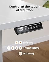 ErGear Electric Standing Desk 120x60 cm with 4 Memory Presets White view 5