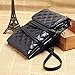 Katloo Women Mini Crossbody Bag PU Leather Quilted Girls Cell Phone Pouch for iPhone Smartphone Holder Case Organizer Small Travel Purse (Black)