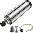 QNK CNC Spindle Motor, 2.2KW Air Cooled Spindle Motor 80mm 110V ER20 24000RPM Spindle Motor, High Speed Spindle Motor 16A 400Hz Air Cooled Spindle Motor Round for CNC Router Engraver Milling Machine