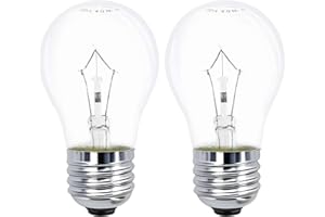 QYKAVM Oven Light Bulb A15 40W Appliance Light Bulbs for Ovens/Microwaves/Range Hood/Refrigerator,High Temperature Resistance 300℃,E26 Standard Medium Screw Base,220 Lumens, 2700K Warm White,2 Pack