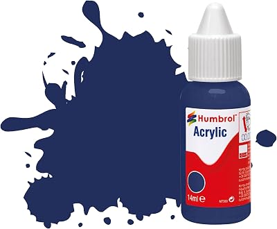 Humbrol Model Paint DB0015 No 15 Midnight Blue Gloss 14ml Acrylic