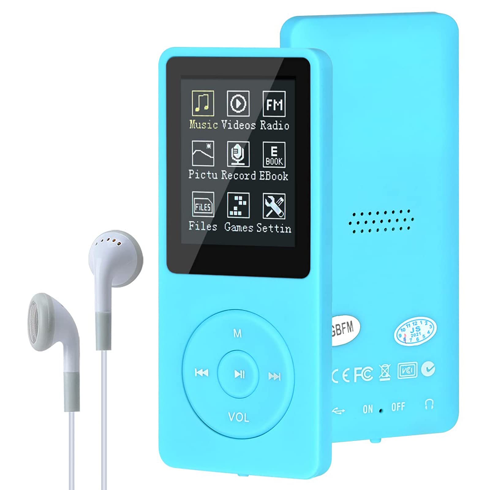 MP3/MP4 Digital Music Player,Lychee Upgrade 8GB Portable HiFi Lossless Sound Music Player with Music/Video/Voice Record/FM Radio/E-Book Reader, Supports up to 64GB (Light Blue)