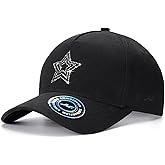 XMMAXFLOW Shiny Rhinestone Baseball Caps for Women Structured Adjustable Trendy Sun Hat Star Golf Dad Hat
