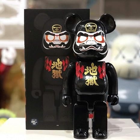 Amazon Co Jp Slh ベアブリック図 地獄黒ダルマビルディングブロックベアシリーズ8 4 オリジナルアートおもちゃモデルアクションフィギュア ホームデコレーションベッドルームのアートワーク Figures ホビー