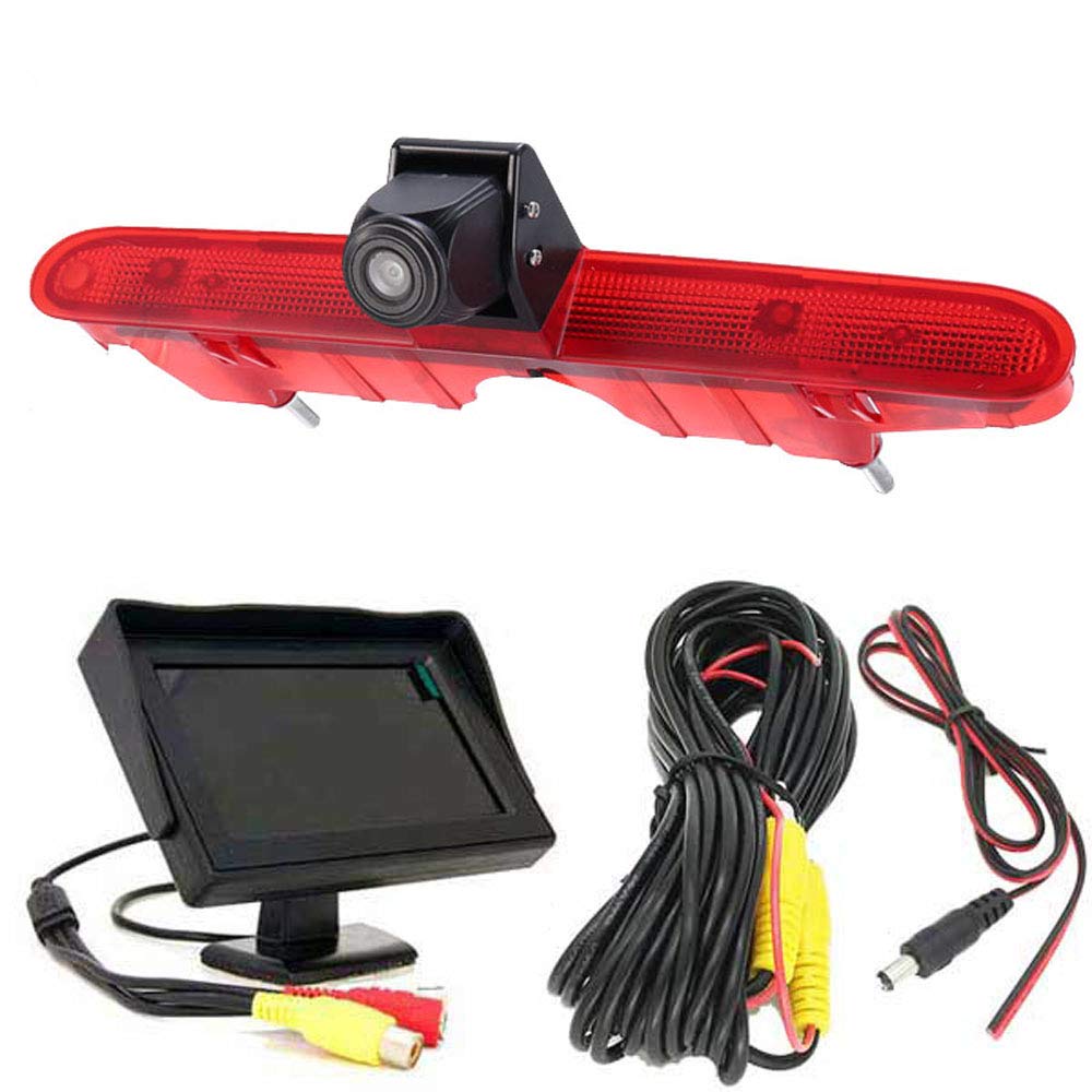 HD 170° Brake Light Roof Rear View Reversing Camera Angle Adjustable Compatible with Toyota Proace Verso/Citroen Berlingo B9 Mk2 MK3/Opel Combo/Limousine X19 Tour Life K9/Peugeot Partner Tepee/Rifter