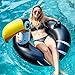 U.S. Pool Supply Giant 4 Foot Inflatable Black Toucan Pool Ring Tube Float - Fun Kids Swim Party Toy - Summer Lounge Raft