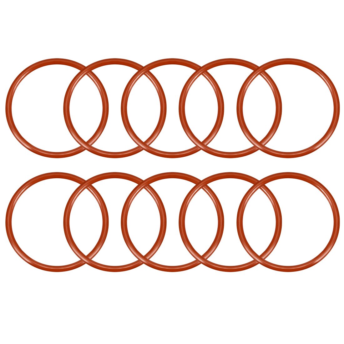 sourcingmap Silicone O-Ring, 35mm OD, 30.2mm ID, 2.4mm Width, VMQ Seal Rings Gasket, Red, Pack of 10