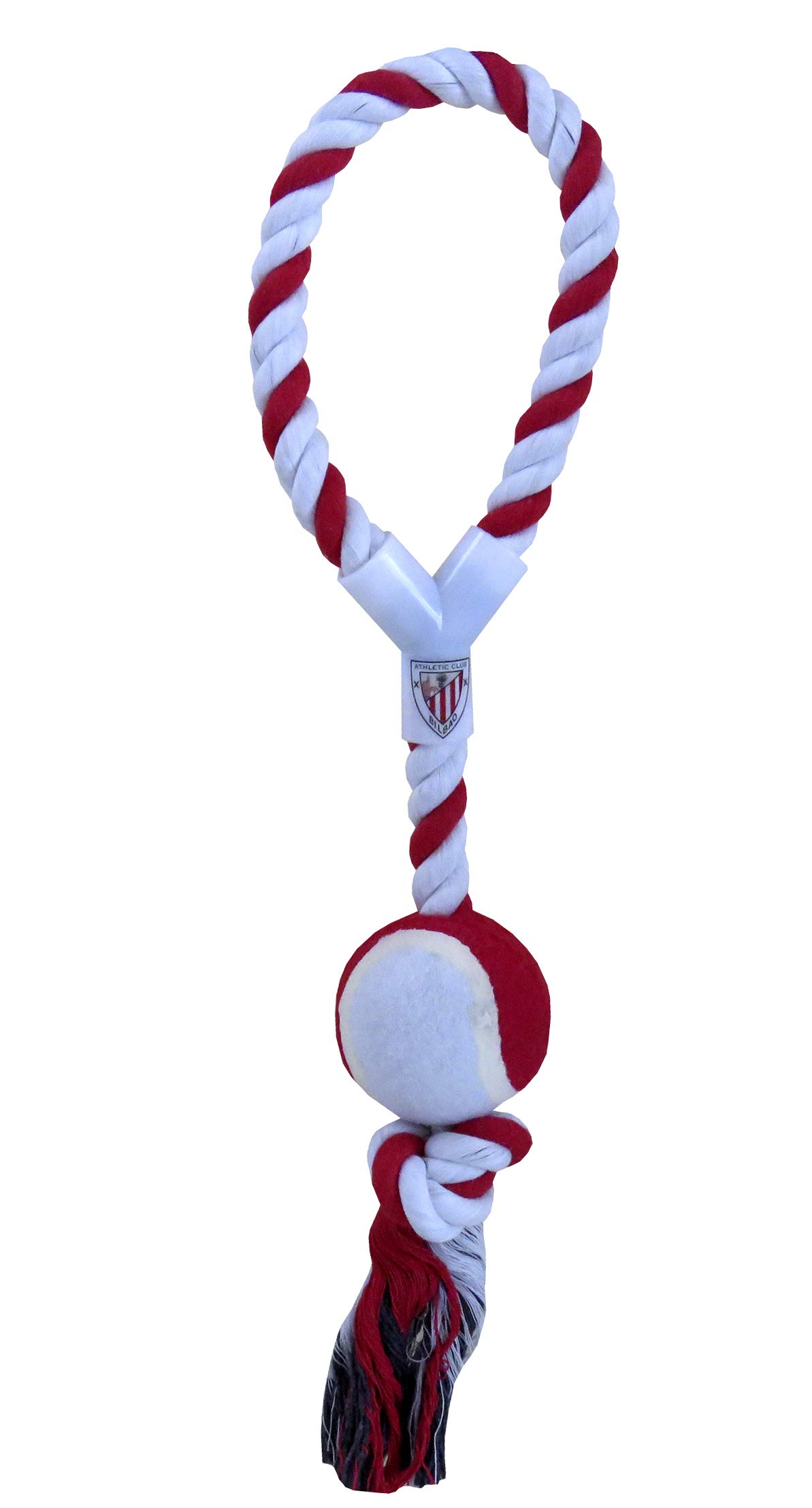 CYPBRANDS Athletic Club - Dog Toy, Toy with Ball, Pet Accessories, Rope, Ball, Dog Toys, Red, Official Product