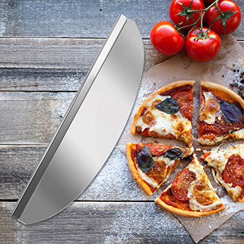SHANGPEIXUAN Pizza Knife Rocker Cutter Stainless Steel Pizza Rocker 20 Inch