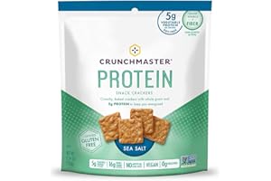 Crunchmaster Protein Snack Crackers, Sea Salt, 3.54 Ounce