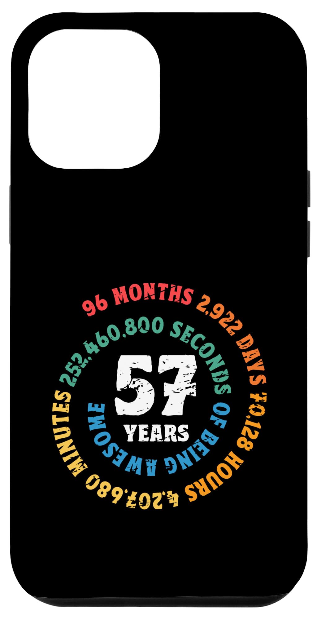 iPhone 14 Plus 57 Years of Being Awesome Spiral Months Days Hours Seconds Case