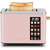 SEEDEEM Toaster 2 Slice, Touch Control Screen, Smart Stainless Toaster, 6 Shade Setting, 6 Bread Selection, Countdown, Remova