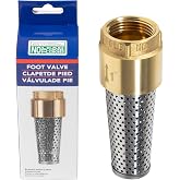 1 Inch Foot Valve No-Lead Brass Heavy Duty Backflow Preventer 1" Foot Valve Female Connection for Maintain Pressure &amp; Prevent Reverse Flow, Compatible with All Brands