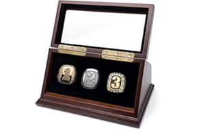 CHEZ MONETT Championship Ring Display Case Big Ring Storage Box (Espresso, 3)