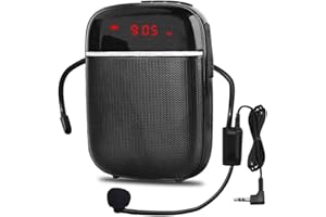 KOZYONE Portable Bluetooth Voice Amplifier, Voice Amplifier for Teachers Lightweight Personal Microphone with Speaker Wired Headset, Apply to Classroom, Elderly, Coaches, Training, Presentation, Tour Guide