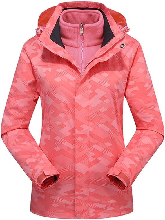 emansmoer Women's 3in1 Hooded Camo Outdoor Waterproof Fleece
