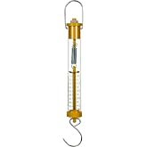 Eisco Labs Newton Force Meter Spring Scale - Max Capacity 50N, 5Kg, Dual Scale Labeled
