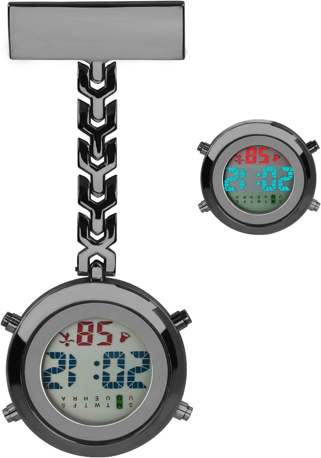 WIOR Clip On Nurse Watch, Hanging Digital Quartz Fob Watch Lapel Pin
