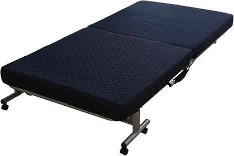 Amazon アイリスオーヤマ 折りたたみベッド ワイドタイプ ネイビー シルバー Otb Wt フレーム マットレスセット オンライン通販