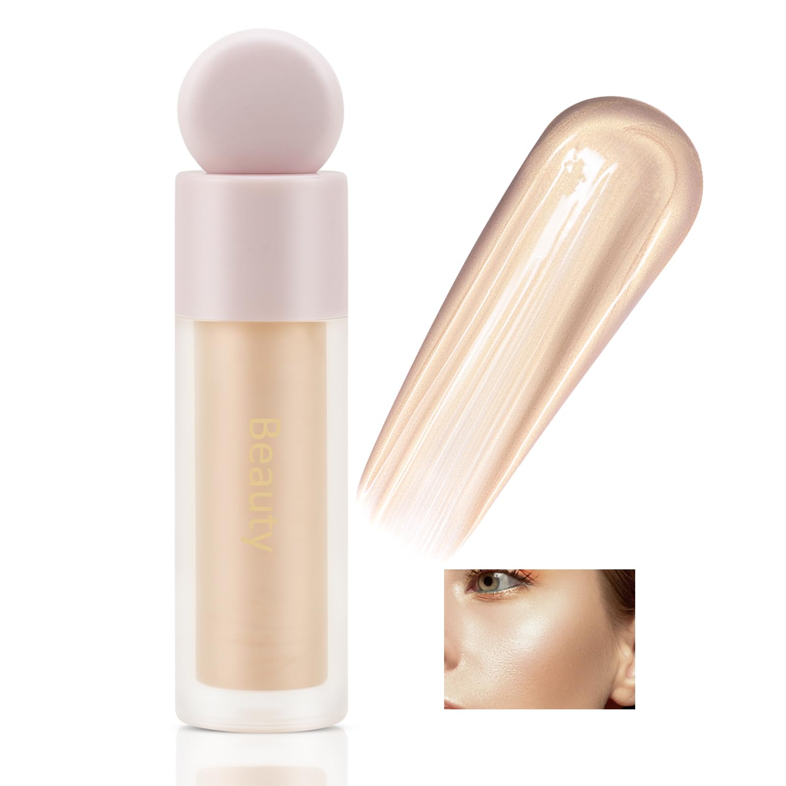 Boobeen Highlighter Luminizer Shimmer Face Highlight - Cream Highlight Illuminator for Natural Light Brightening Make Up