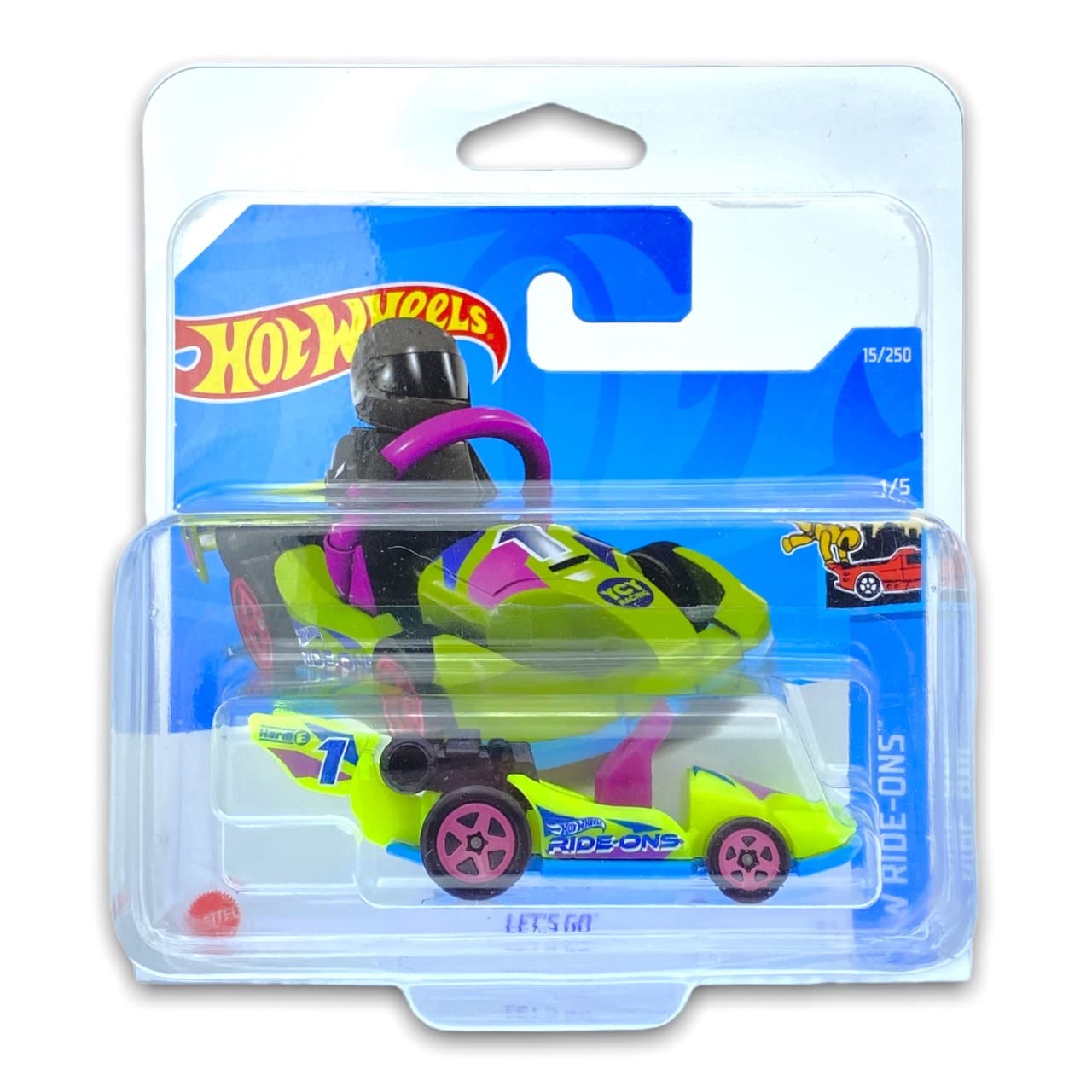 Hot Wheels Let's Go (Green) 1/5 HW Ride-Ons 2022-15/250 (Short Card) *** COMES IN A KLAS CAR KEEPER PROTECTIVE COLLECTORS CASE *** HCW76