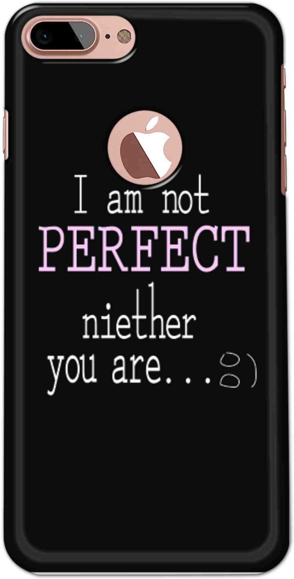 Vibey - Hard Polycarbonate I Am Not Perfect Niether You are - Printed Back Cover Case Compatible for Apple iPhone 7 Plus. One Tempered Glass Free