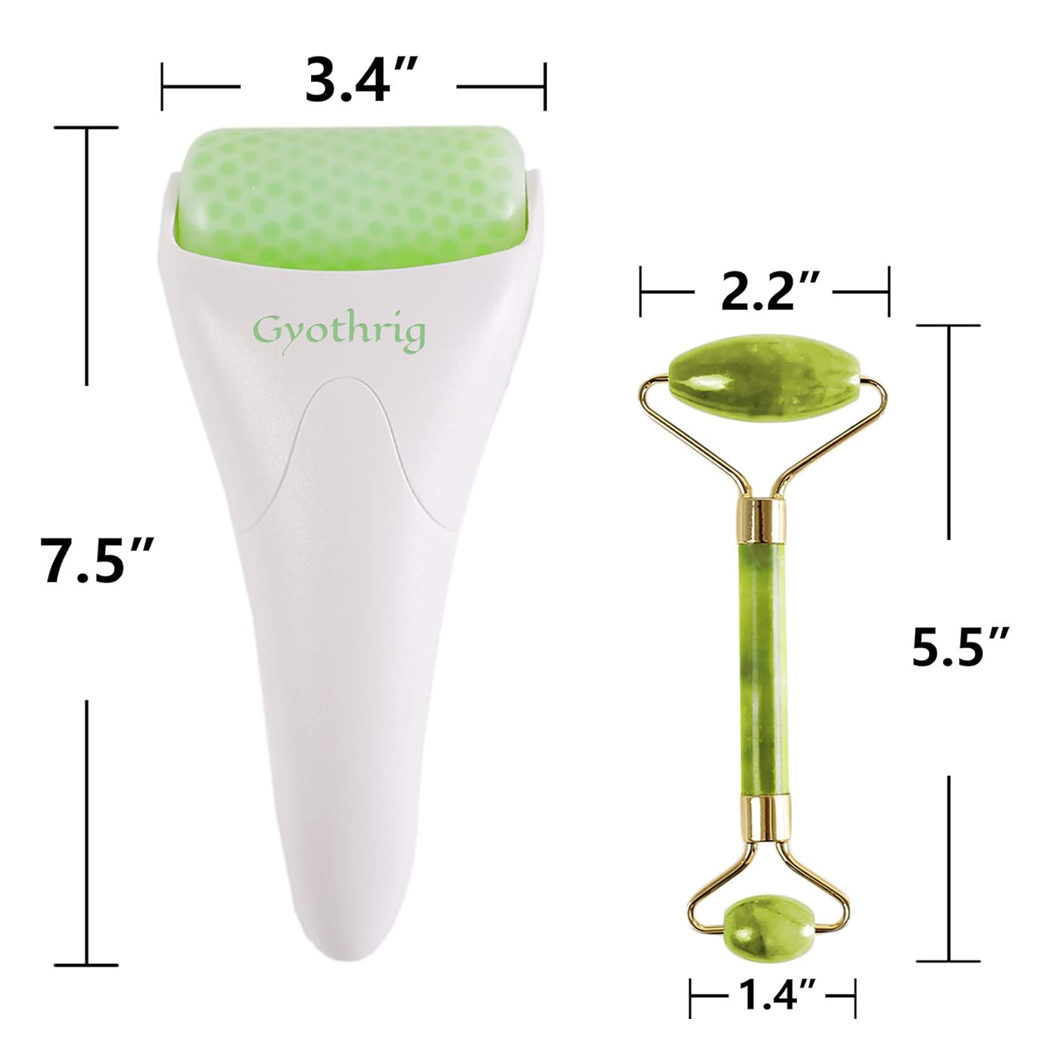 Face Ficial Jade Ice Roller – Natural 100% Real Jade Roller Anti Wrinkle Gua Sha Tool With Cooling Ice Roller for Face & Eye Puffiness Migraine Pain Relief Facial Massager Treatment Gifts for Women: Beauty