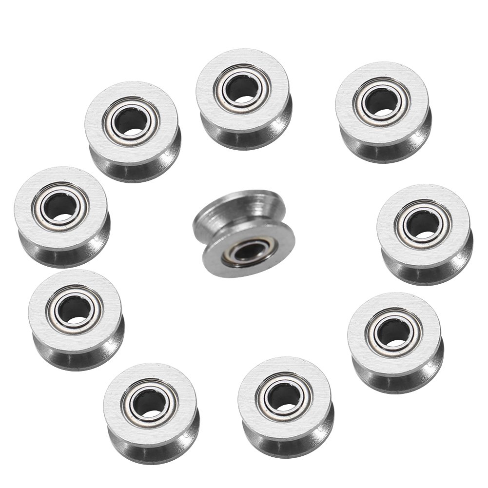 Miniature Steel V-Groove Guide Pulley Rail Ball Bearing, 10pcs V624ZZ Double Shield 4x13x6mm for Rail Track Linear Motion System