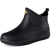 fereshte Men's Ankle Rain Boots Waterproof PVC Short Rubber Garden Boots