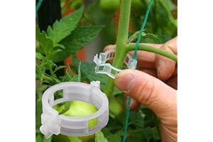 JFDWOPHT 100 Pieces White Plastic Plant Support Clips, Plant Vine Fixed Support Clips, Garden Tomato Plant Support Clips for Plants Stems Support and Vines Grow Upright Climbing